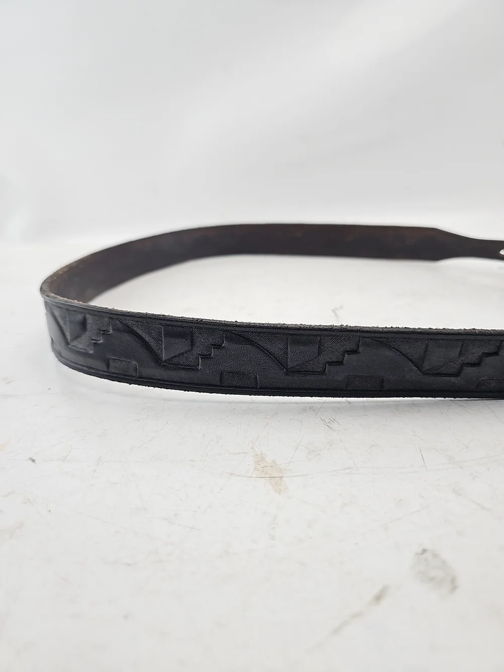 Western Tooled Leather Turquoise Inlay Belt